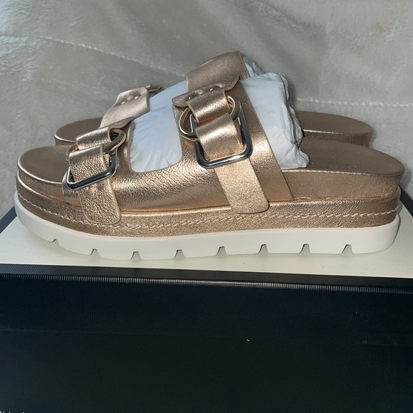 NWT J/SLIDES BAHA Rose Gold Leather Sandal - Picture 11 of 16